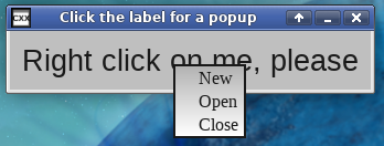 Context popup menu